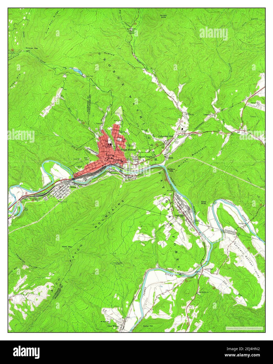 Clifton Virginia, map 1962, 124000, United States of America by
