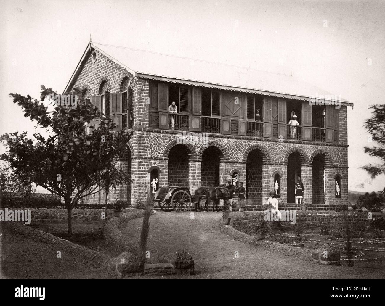 European residence, Khamgaon, India. late 19th century Stock Photo Alamy