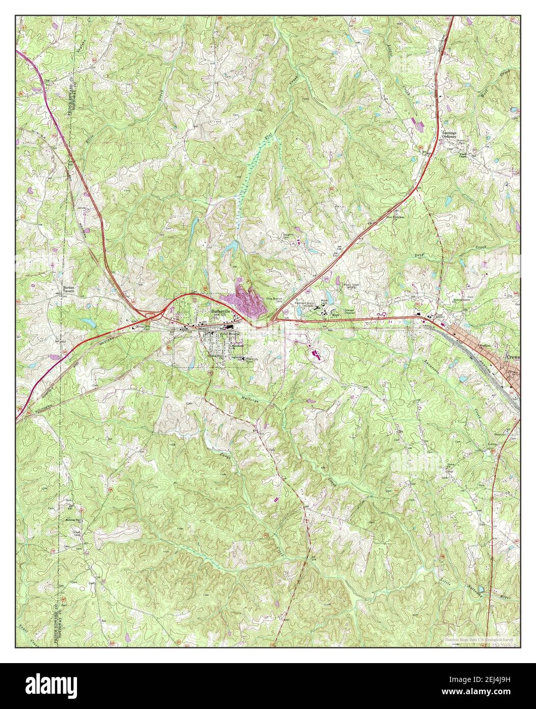 Crewe West, Virginia, map 1968, 1:24000, United States of America by Timeless Maps, data U.S. Geological Survey Stock Photo