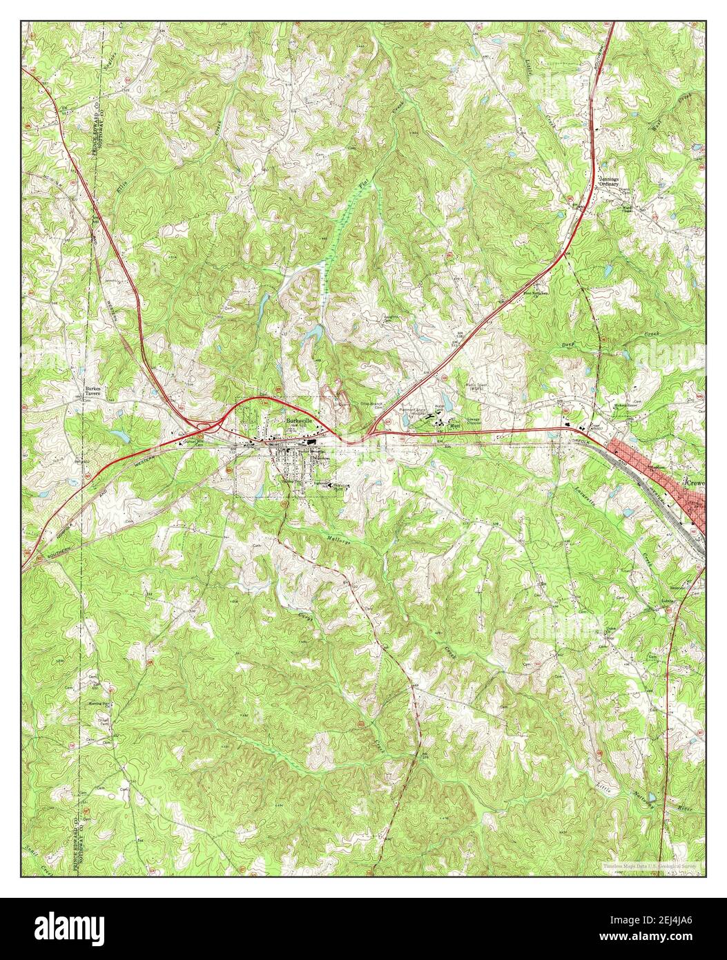 Crewe West, Virginia, map 1968, 1:24000, United States of America by Timeless Maps, data U.S. Geological Survey Stock Photo