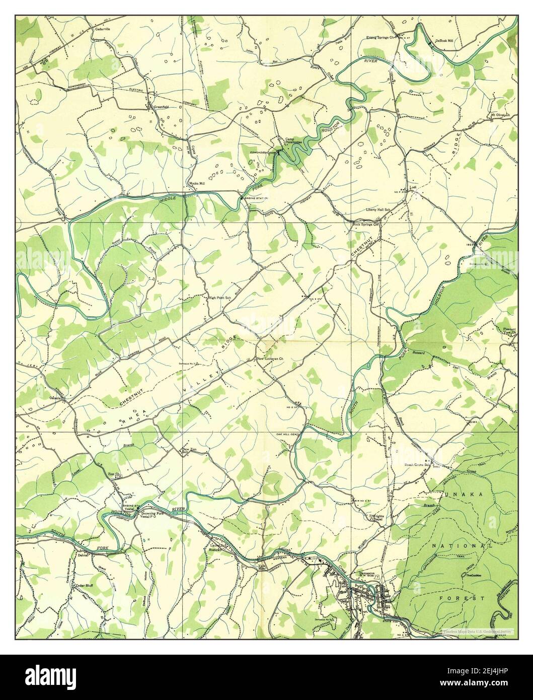 Damascus, Virginia, map 1935, 124000, United States of America by