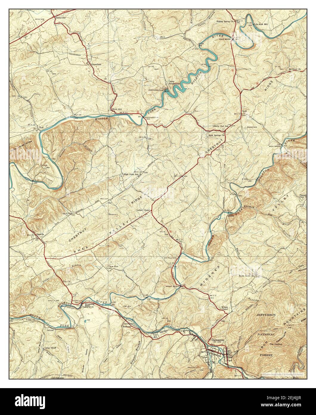Damascus, Virginia, map 1939, 124000, United States of America by