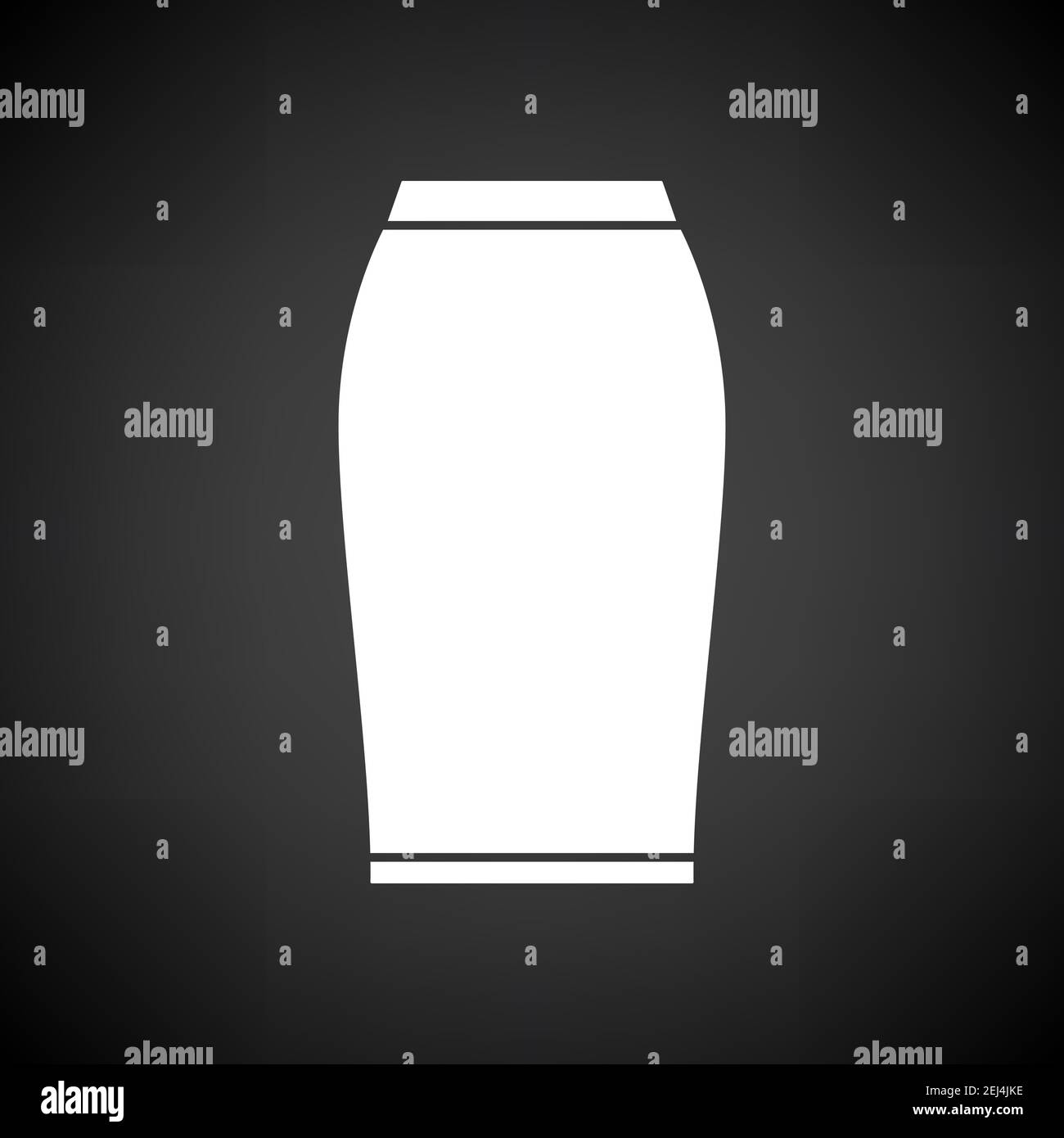 Business Pencil Skirt Icon. White on Black Background. Vector Illustration. Stock Vector