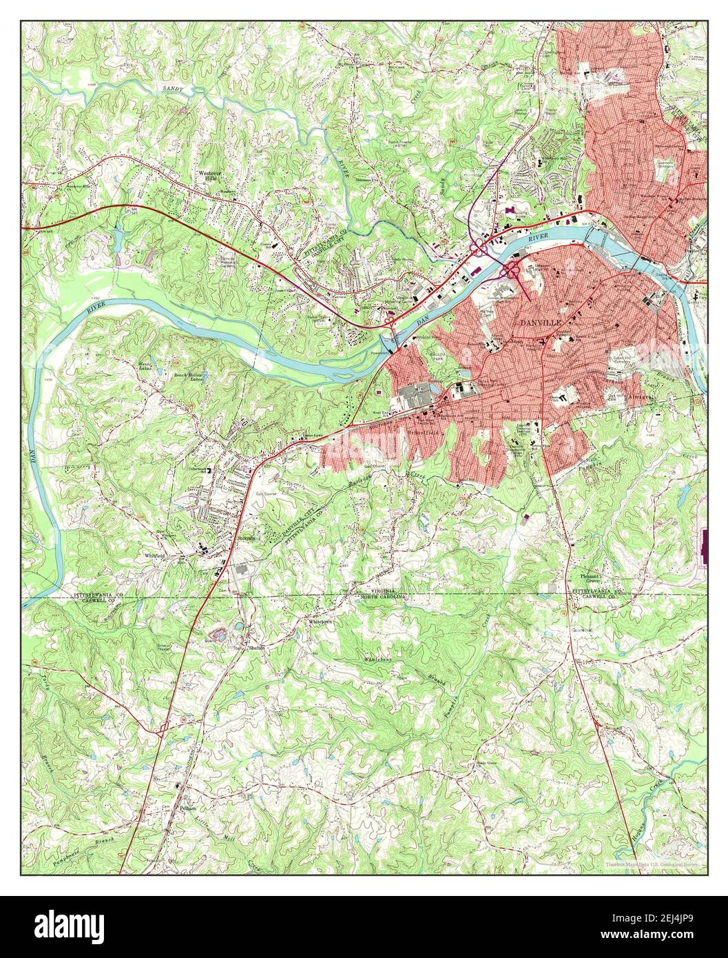 Danville Virginia map 1965 1 24000 - Danville Virginia Map 1965 124000 United States Of America By Timeless Maps Data Us Geological Survey 2EJ4JP9