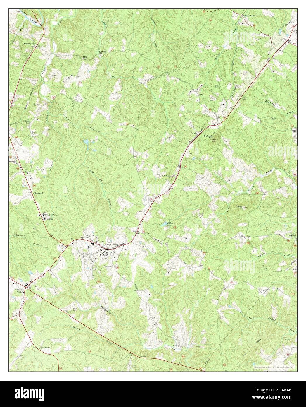 Dillwyn, Virginia, map 1968, 124000, United States of America by
