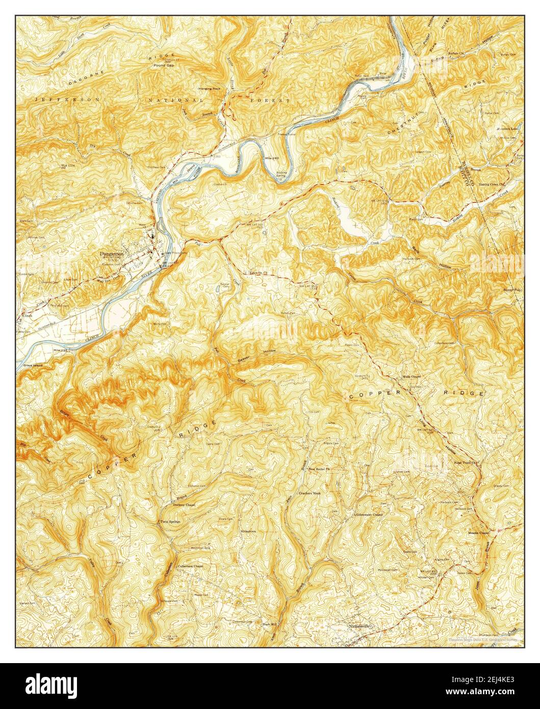 Dungannon, Virginia, map 1957, 124000, United States of America by Timeless Maps, data U.S
