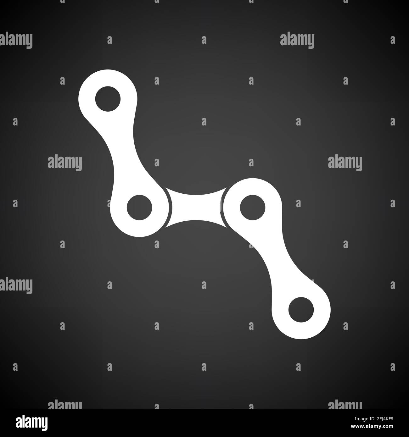 Bike Chain Icon. White on Black Background. Vector Illustration. Stock Vector