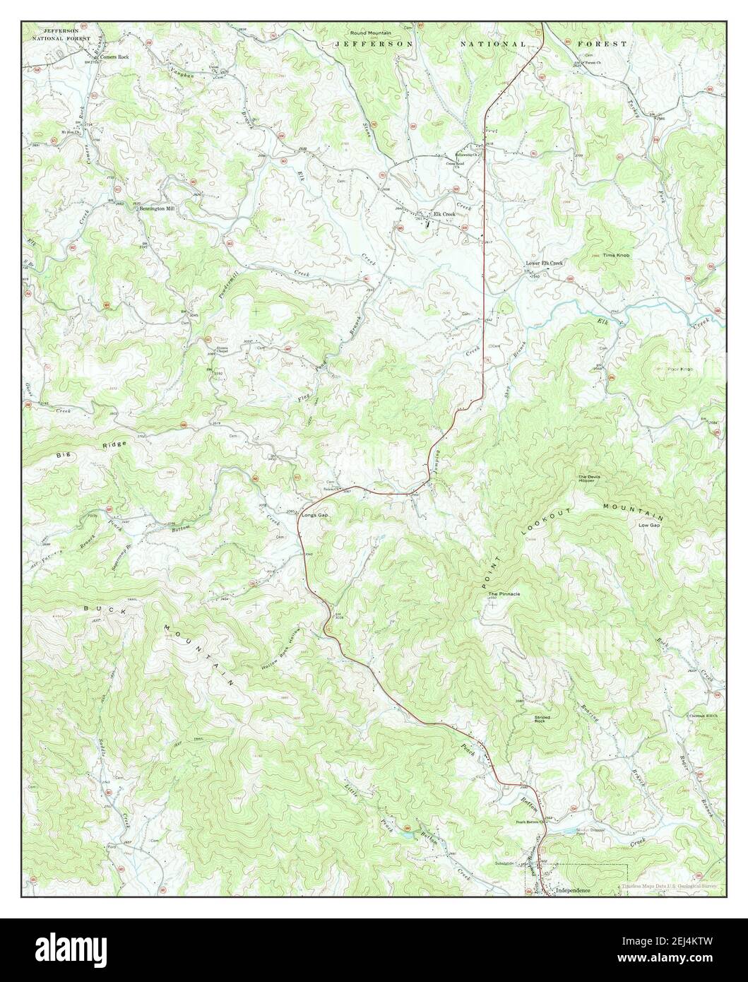 Elk Creek, Virginia, map 1967, 124000, United States of America by Timeless Maps, data U.S