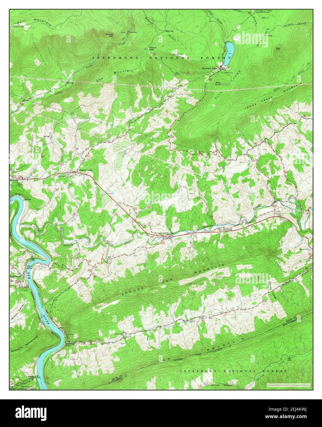 Eggleston, Virginia, map 1965, 124000, United States of America by