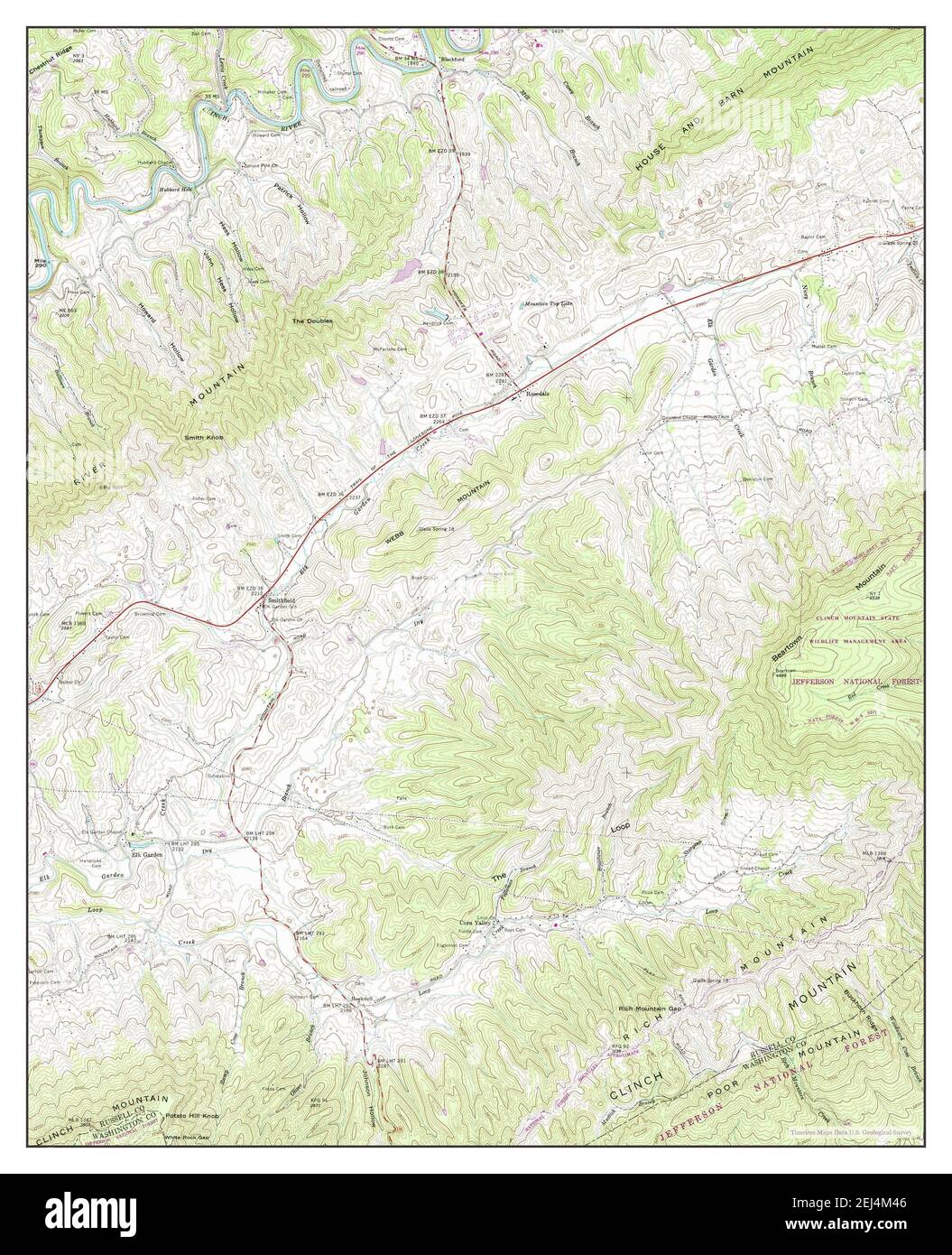 Elk Garden, Virginia, map 1958, 1:24000, United States of America by ...