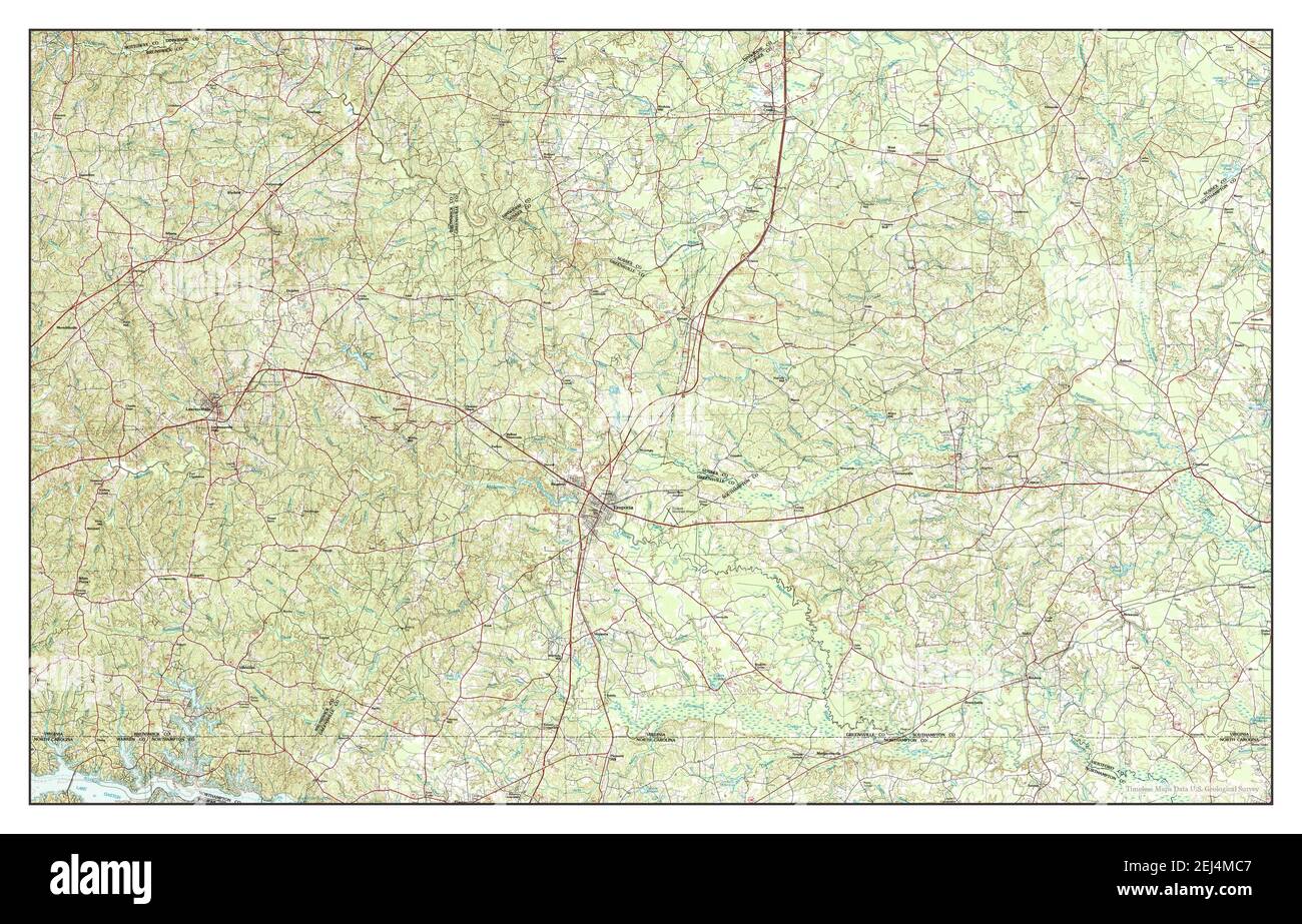 Emporia, Virginia, map 1990, 1100000, United States of America by