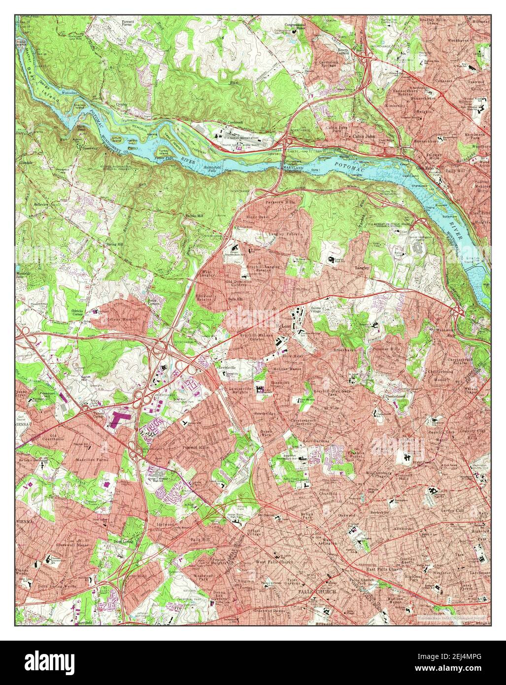 Falls Church, Virginia, map 1965, 124000, United States of America by