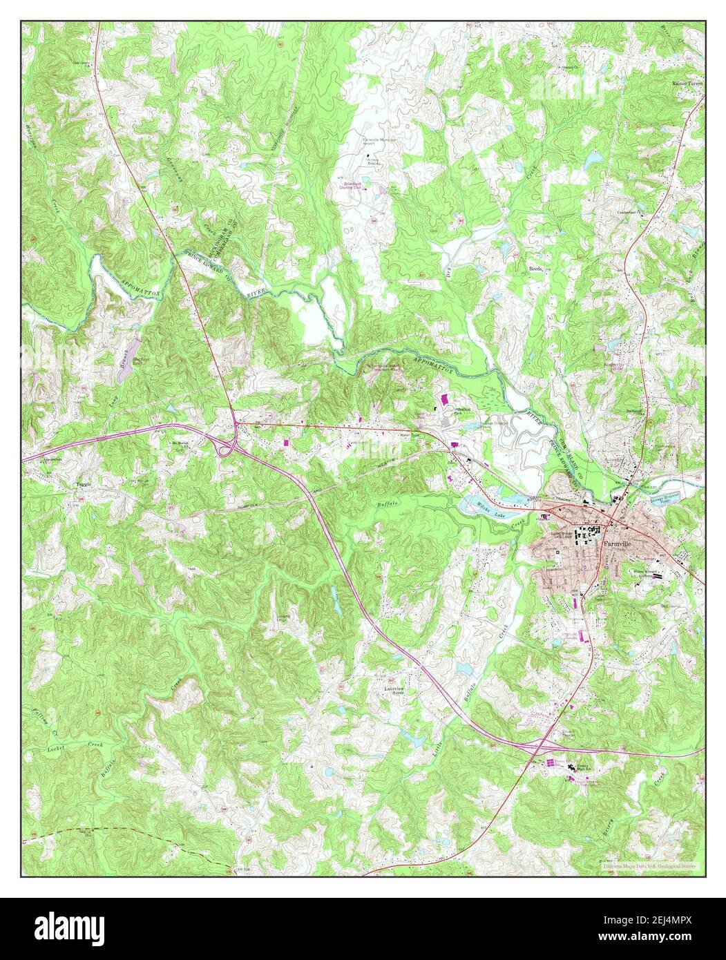 Farmville, Virginia, map 1968, 124000, United States of America by