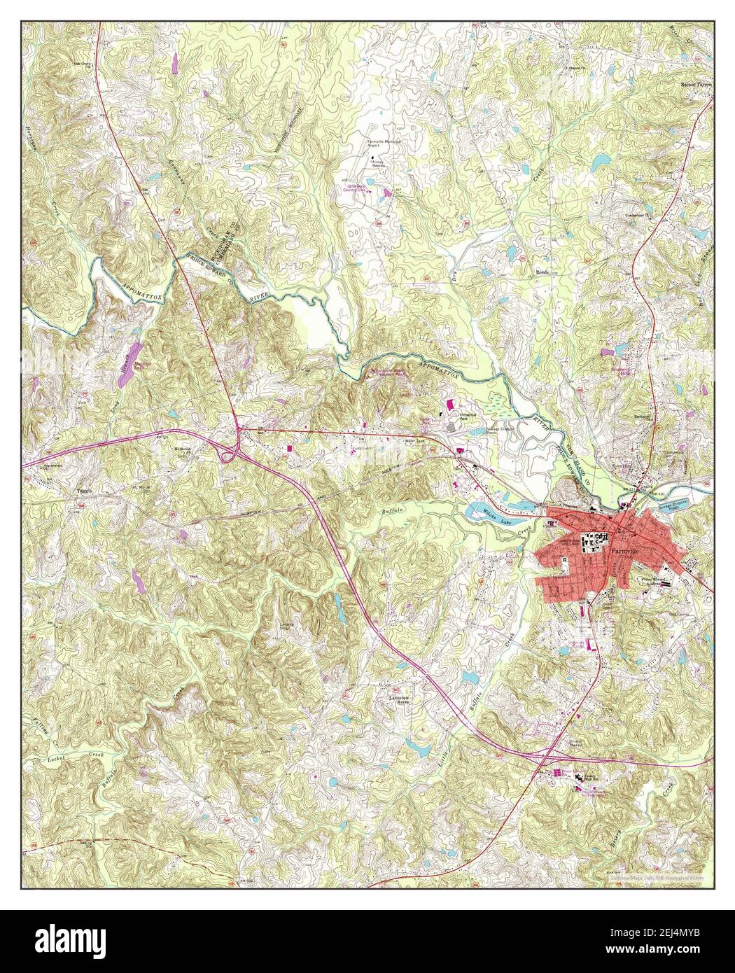 Map of farmville virginia Cut Out Stock Images & Pictures - Alamy