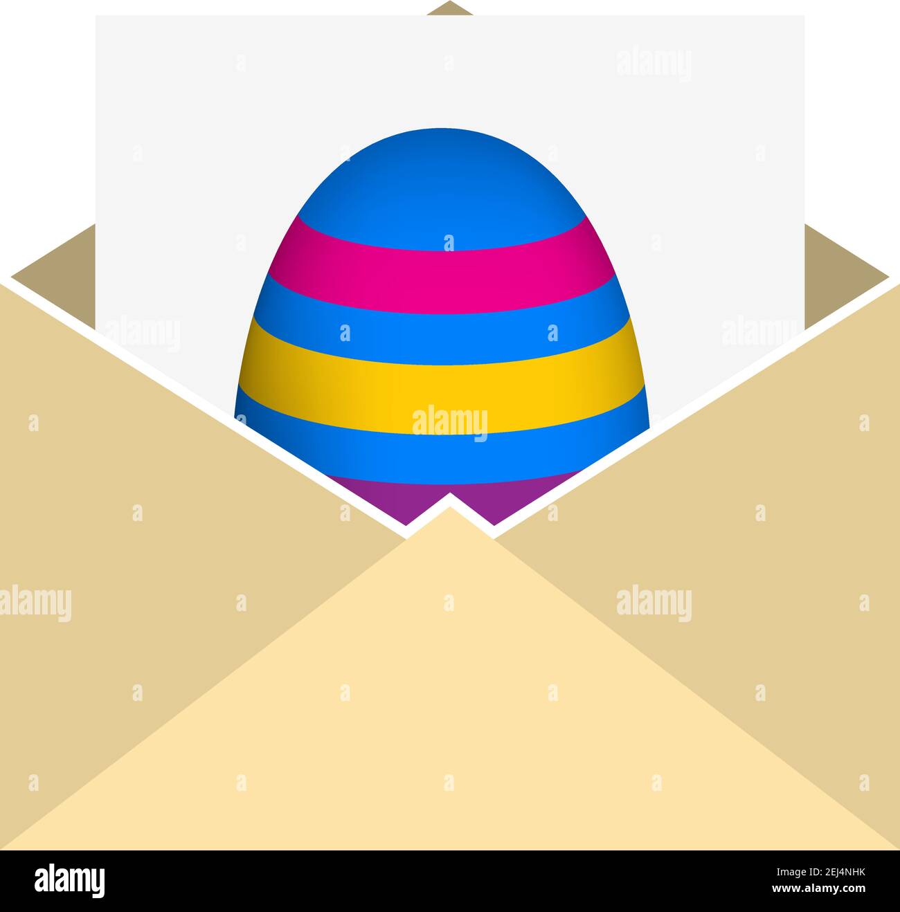 Envelop With Easter Egg Icon. Flat Color Design. Vector Illustration. Stock Vector