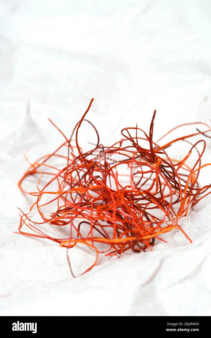 Saffron (Crocus sativus), threads Stock Photo Alamy