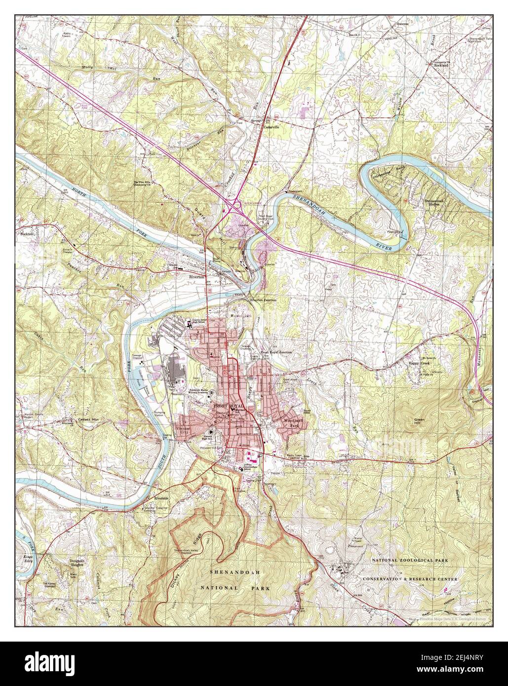 Map of Front Royal Virginia Hi-Res Stock