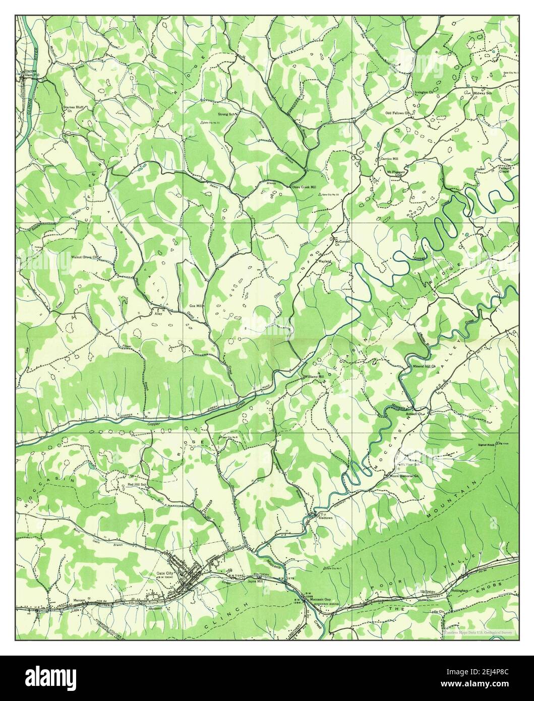 Gate City, Virginia, map 1935, 124000, United States of America by