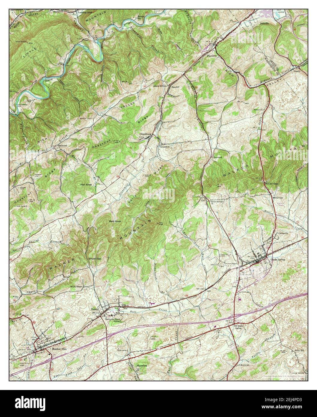 Glade Spring, Virginia, map 1938, 124000, United States of America by