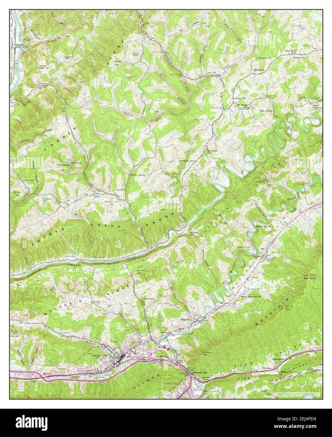 Gate City, Virginia, map 1938, 124000, United States of America by