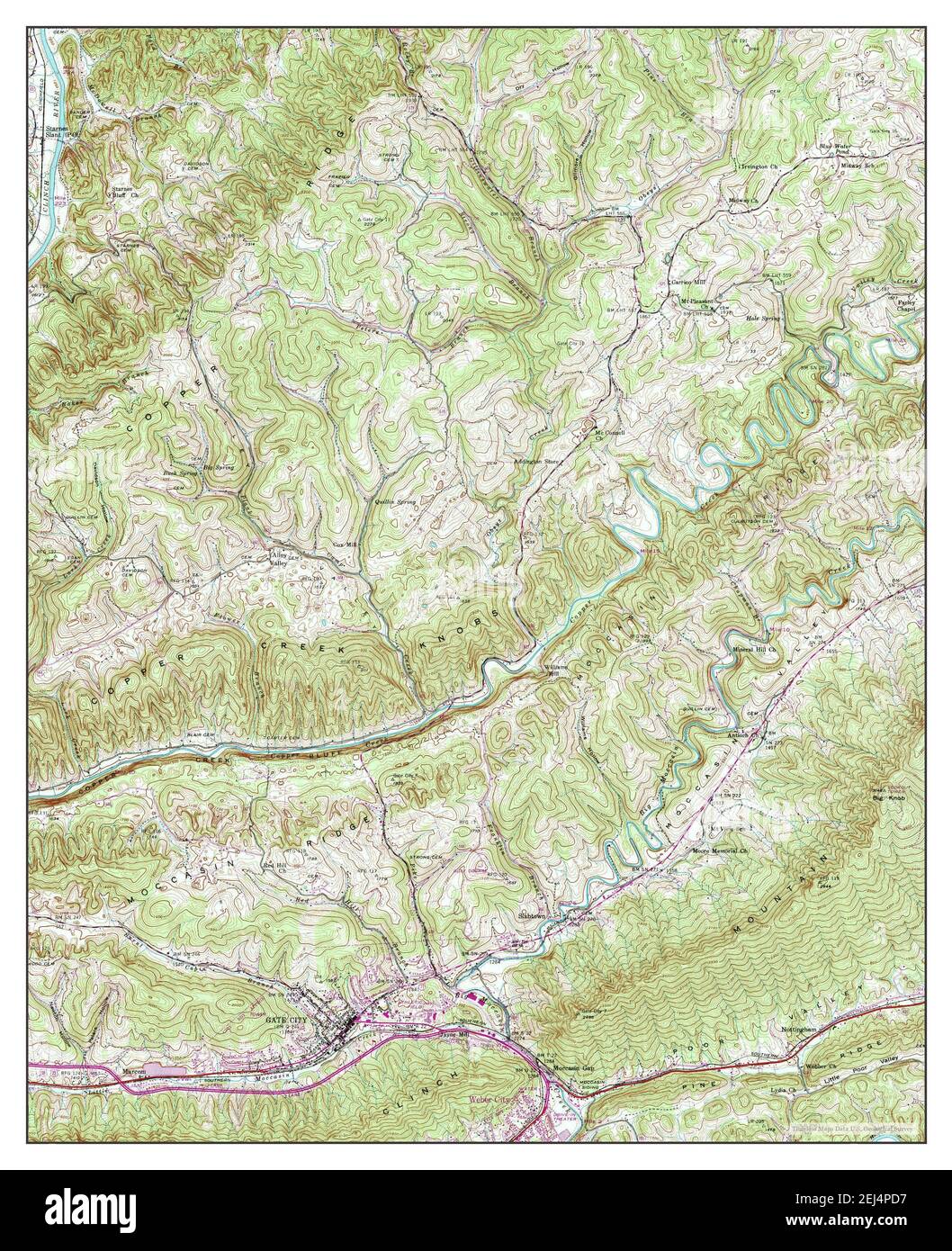 Gate City, Virginia, map 1938, 124000, United States of America by Timeless Maps, data U.S