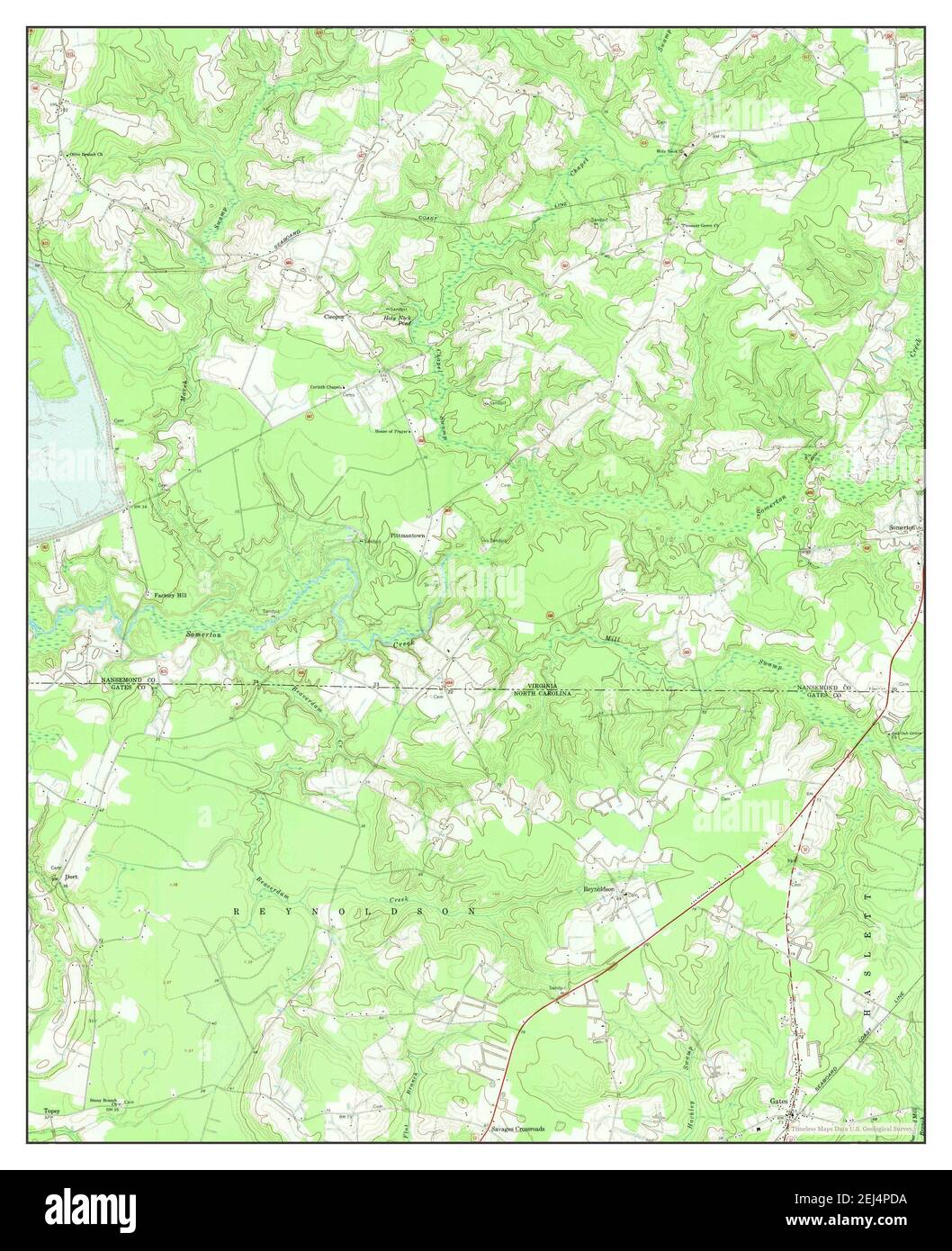 Gates, Virginia, map 1967, 124000, United States of America by