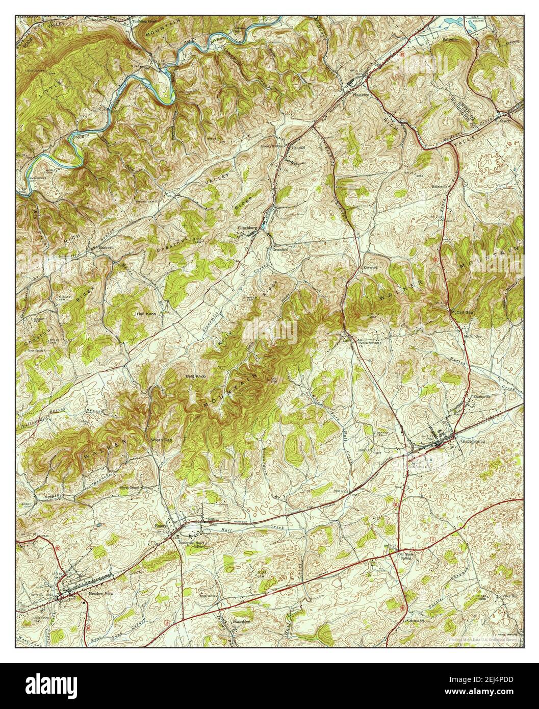 Glade Spring, Virginia, map 1938, 124000, United States of America by Timeless Maps, data U.S