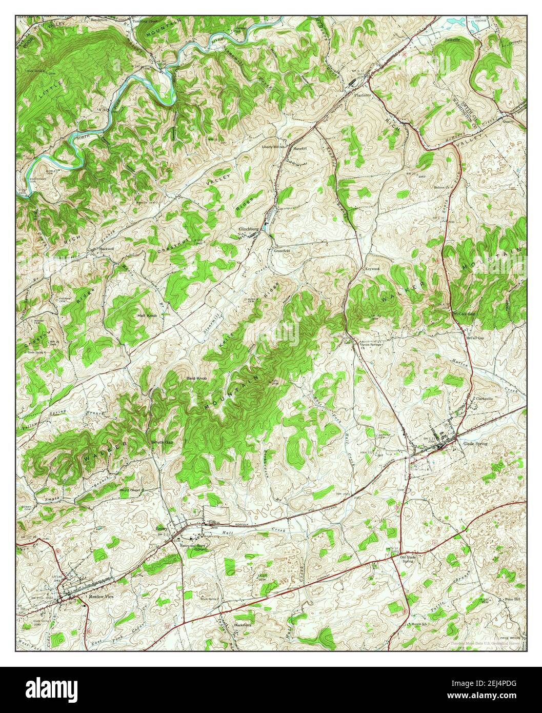 Glade Spring, Virginia, map 1938, 124000, United States of America by