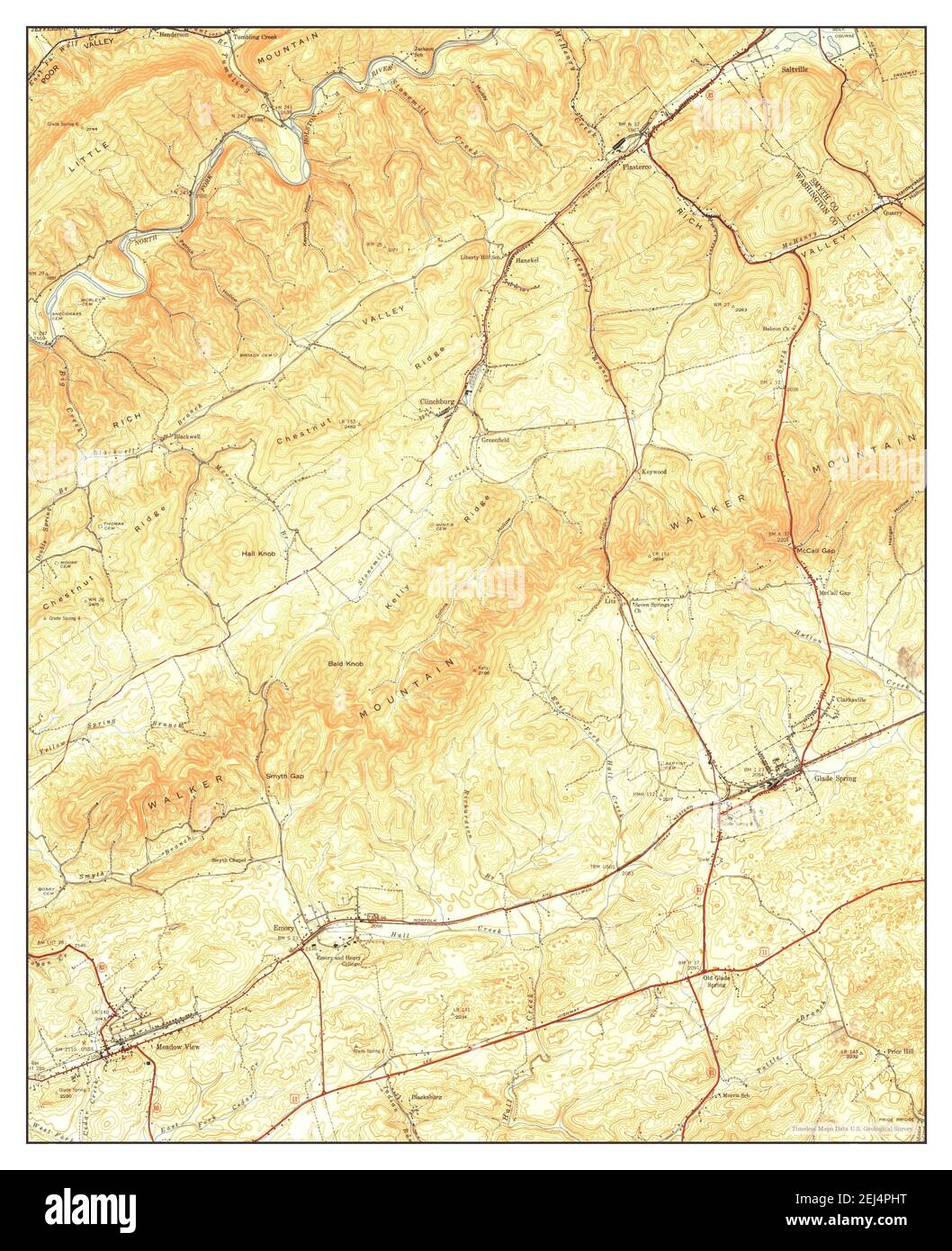 Glade Spring, Virginia, map 1939, 124000, United States of America by