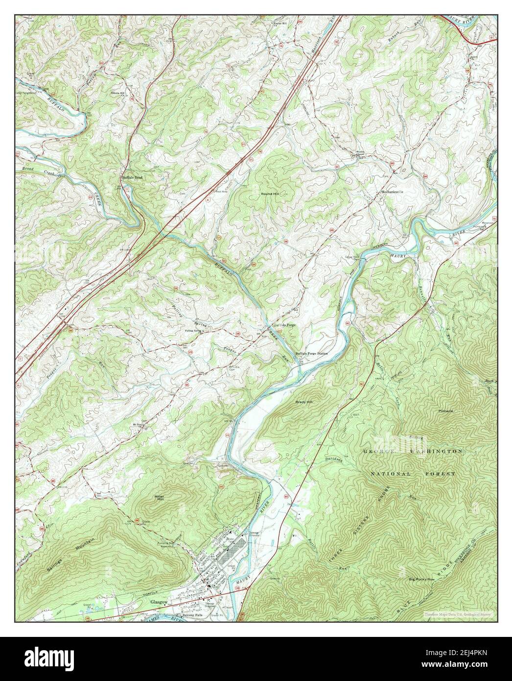 Glasgow, Virginia, map 1965, 124000, United States of America by