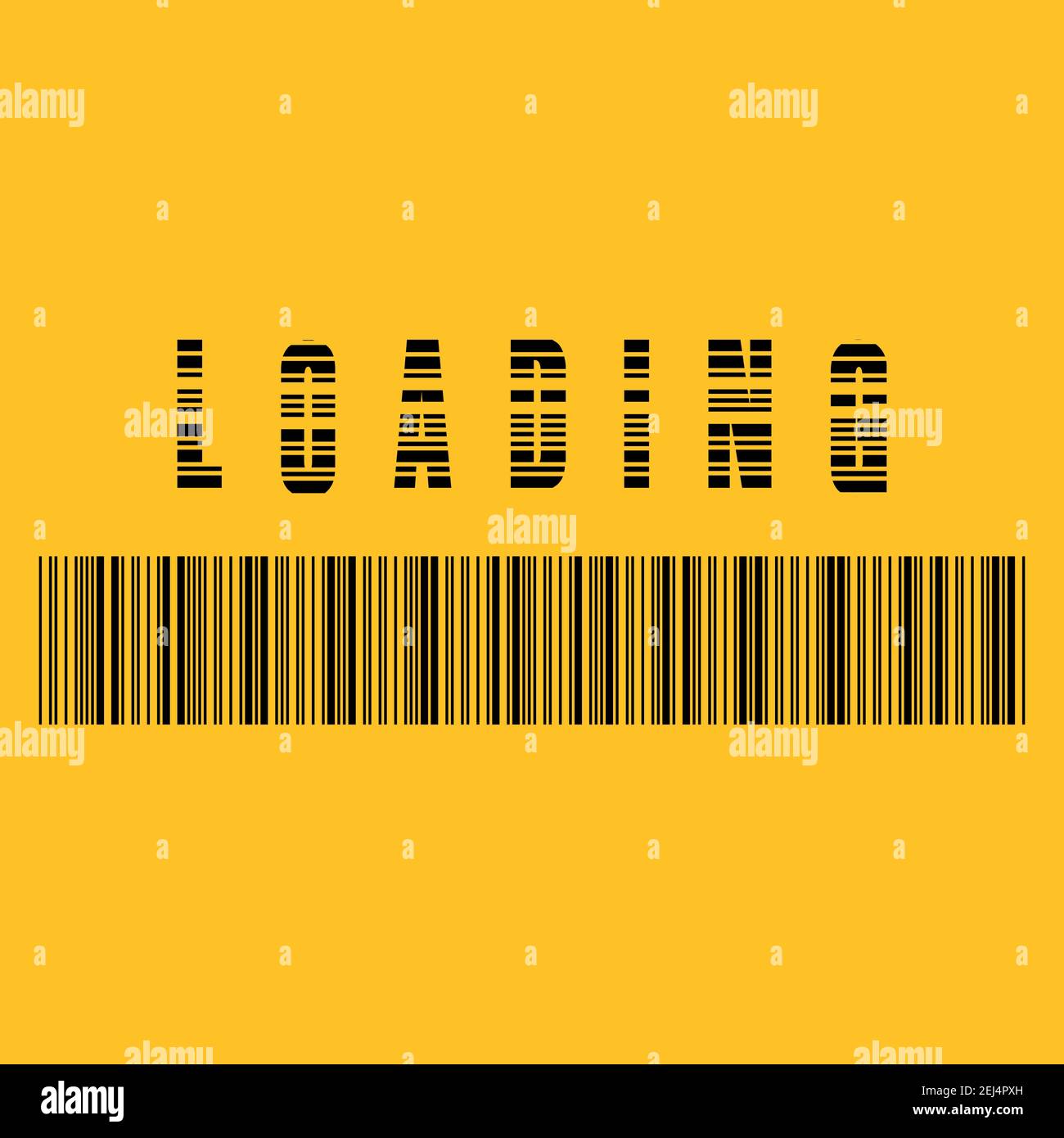 Abstract composition. Loading bar element icon. Creative web design download timer. Users completion indicator. Yellow background, black cluster lines Stock Vector