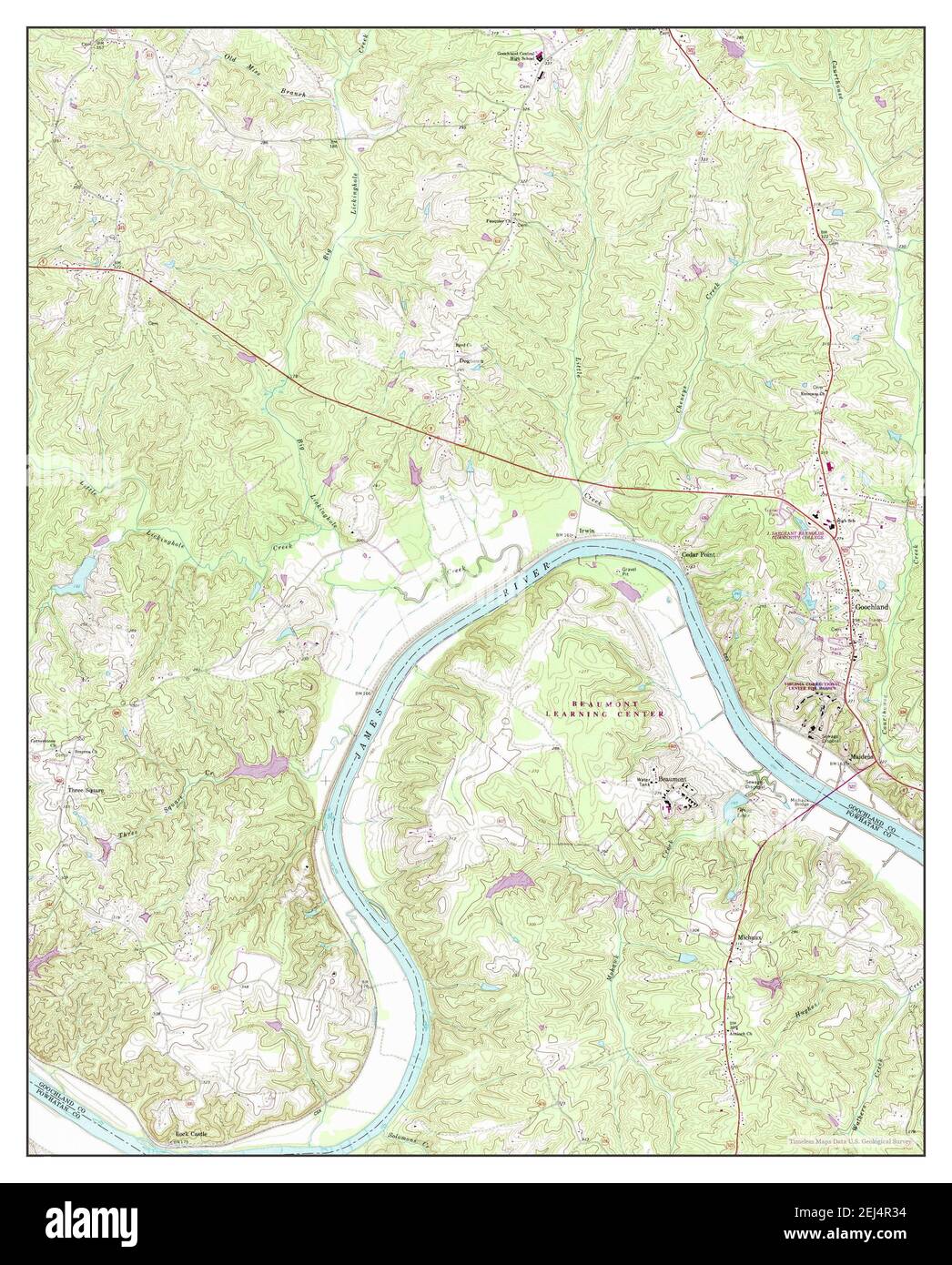 Goochland, Virginia, map 1968, 124000, United States of America by