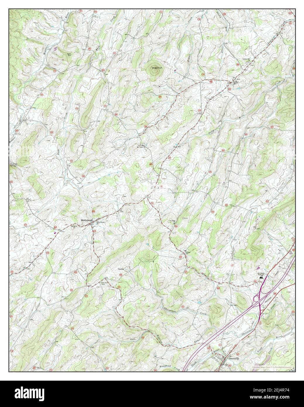 Greenville, Virginia, map 1964, 124000, United States of America by