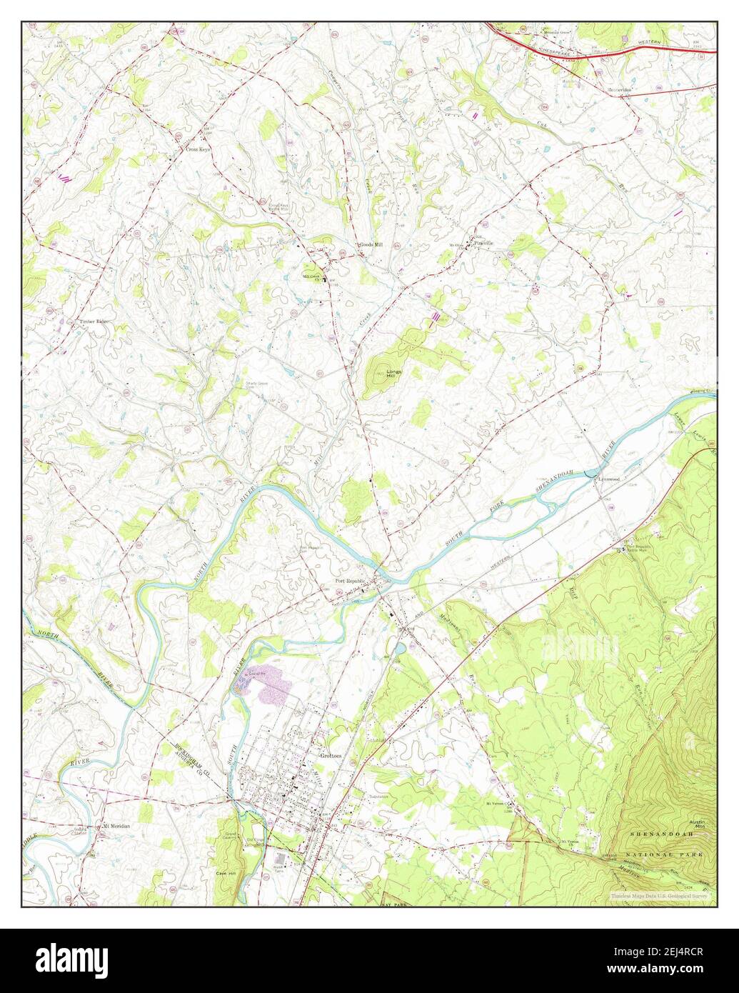 Grottoes, Virginia, map 1964, 124000, United States of America by