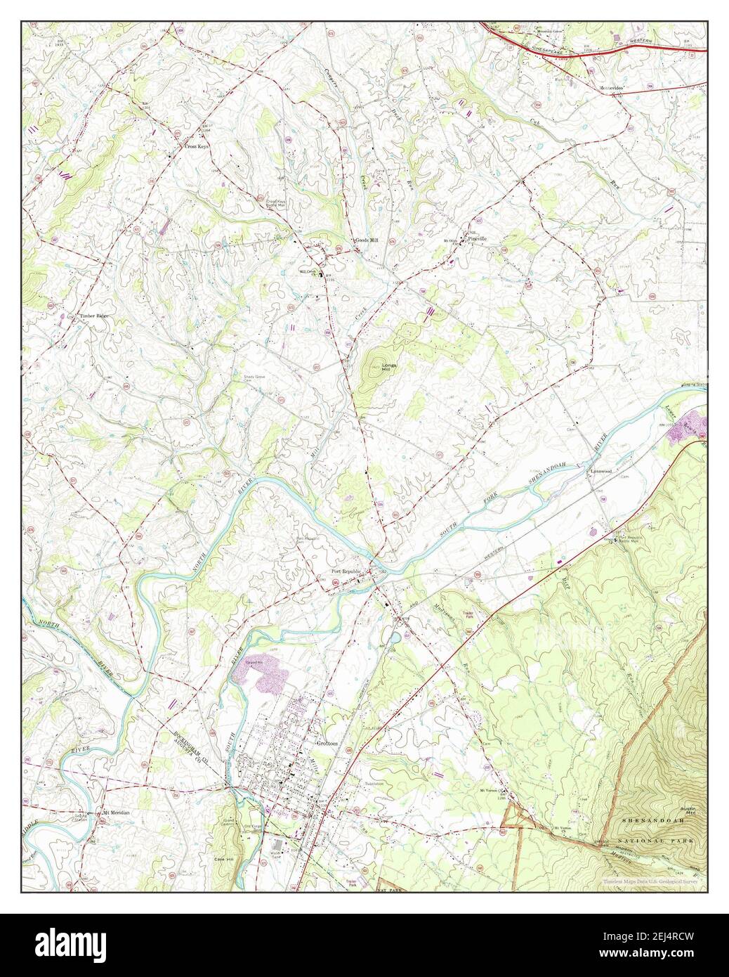 Grottoes, Virginia, map 1964, 124000, United States of America by