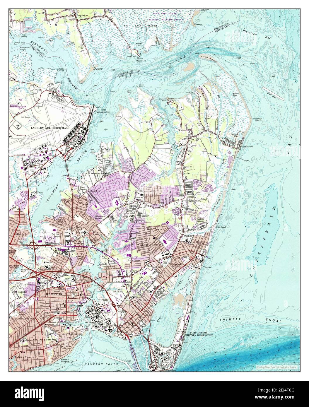 contant geld buik Muf Hampton, Virginia, map 1965, 1:24000, United States of America by Timeless  Maps, data U.S. Geological Survey Stock Photo - Alamy