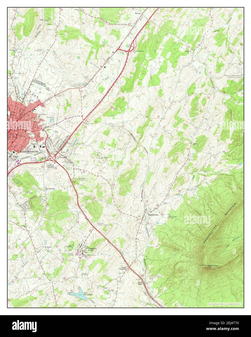 Harrisonburg, Virginia, map 1964, 124000, United States of America by