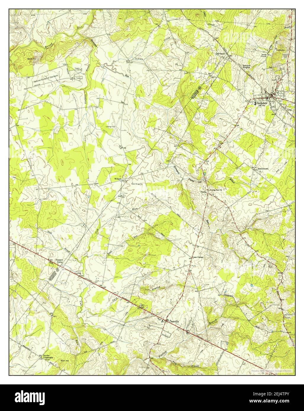 Herndon, Virginia, map 1951, 124000, United States of America by