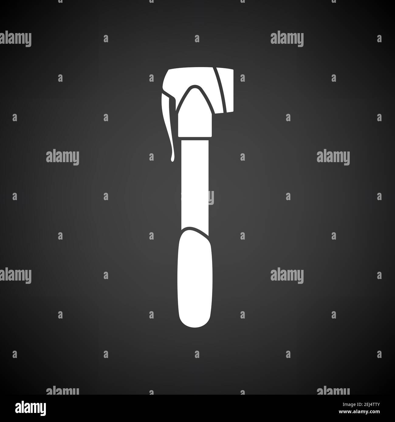 Bicycle Pump Icon. White on Black Background. Vector Illustration. Stock Vector
