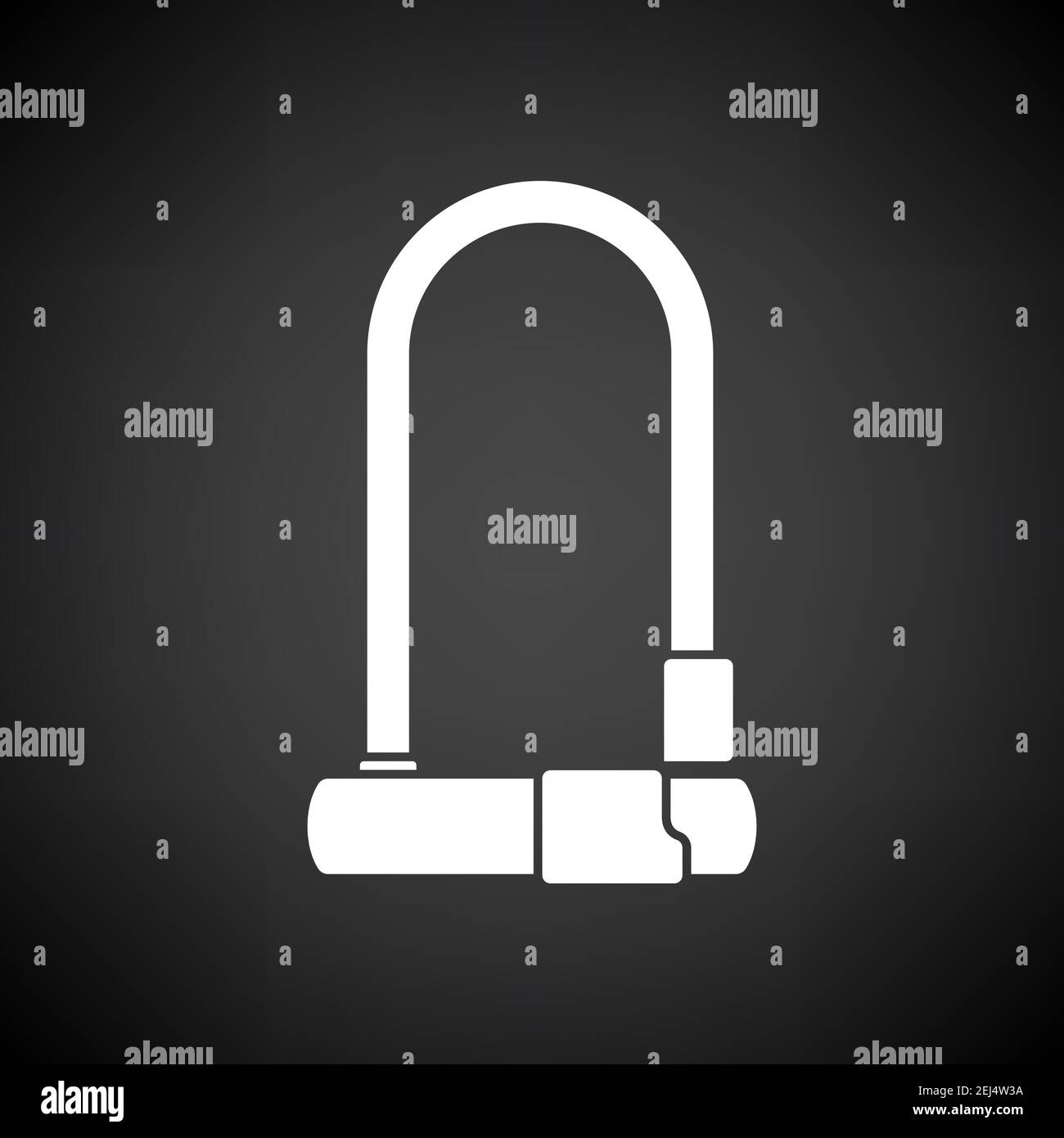 Bike Lock Icon. White on Black Background. Vector Illustration Stock Vector Image & Art Alamy