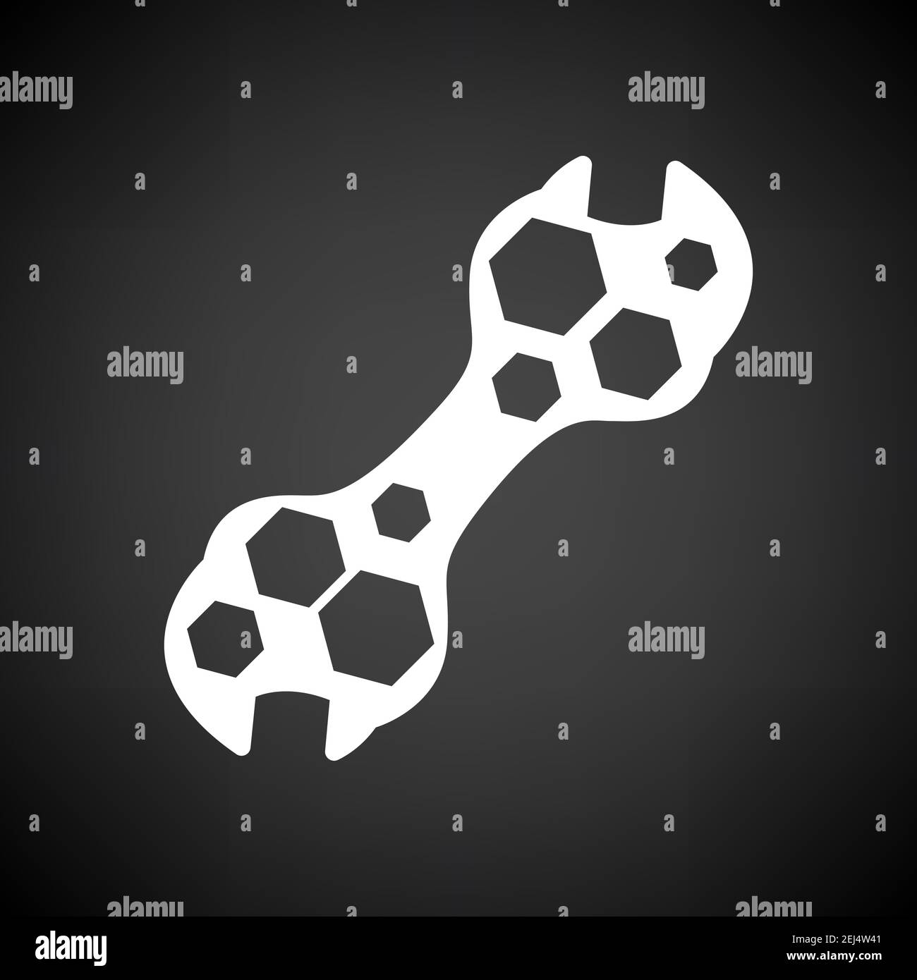 Bike Spanner Icon. White on Black Background. Vector Illustration. Stock Vector
