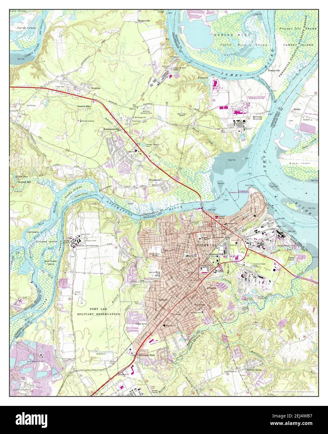 Hopewell virginia map hi-res stock photography and images - Alamy