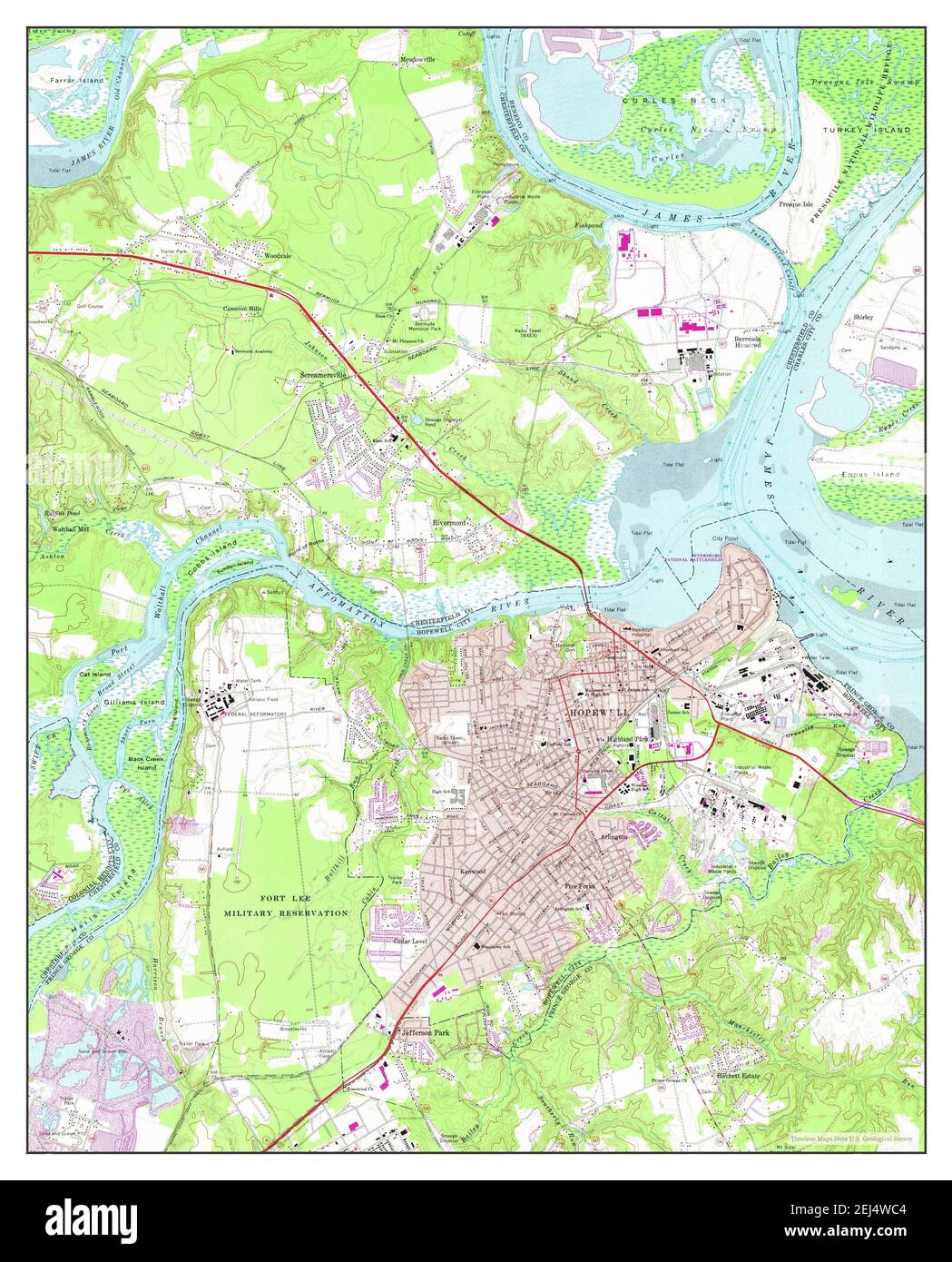 Hopewell virginia map hires stock photography and images Alamy