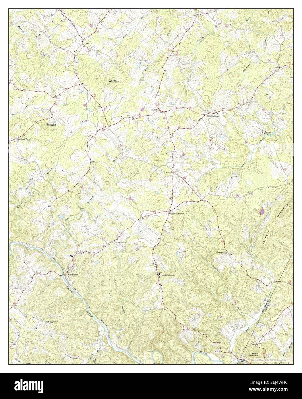 Huddleston, Virginia, map 1966, 124000, United States of America by