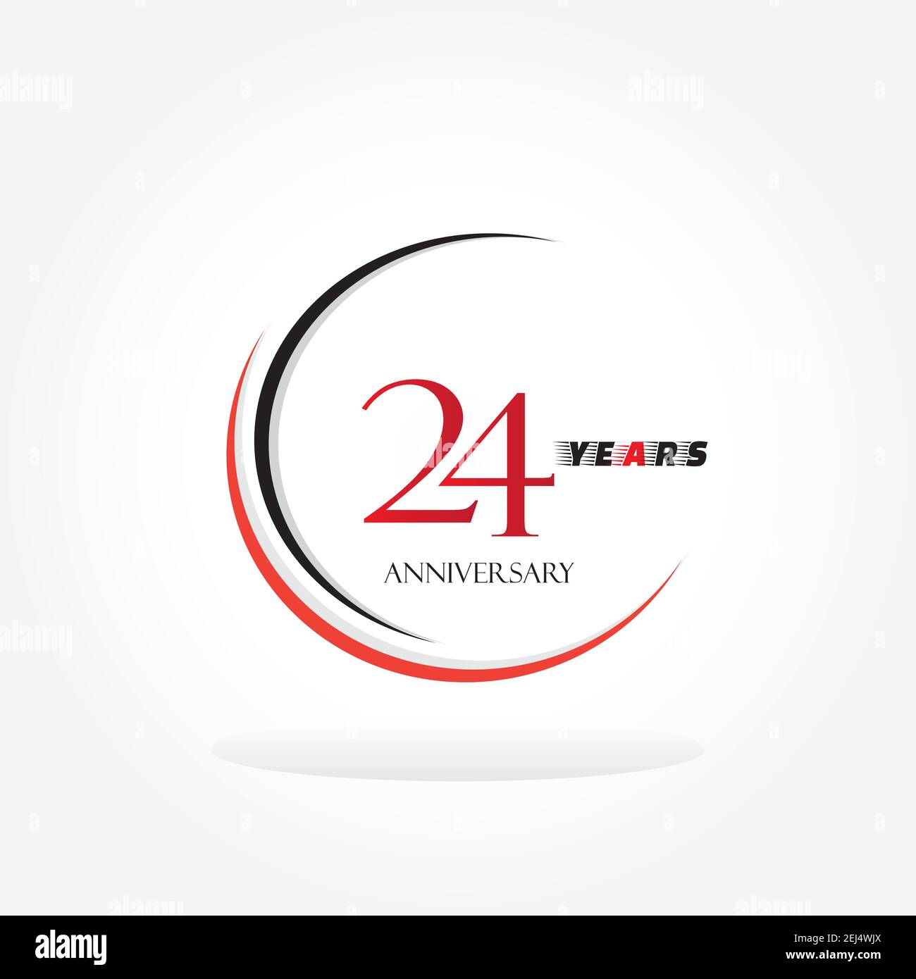 21 years anniversary linked logotype with red color isolated on white background for company celebration event Stock Vector