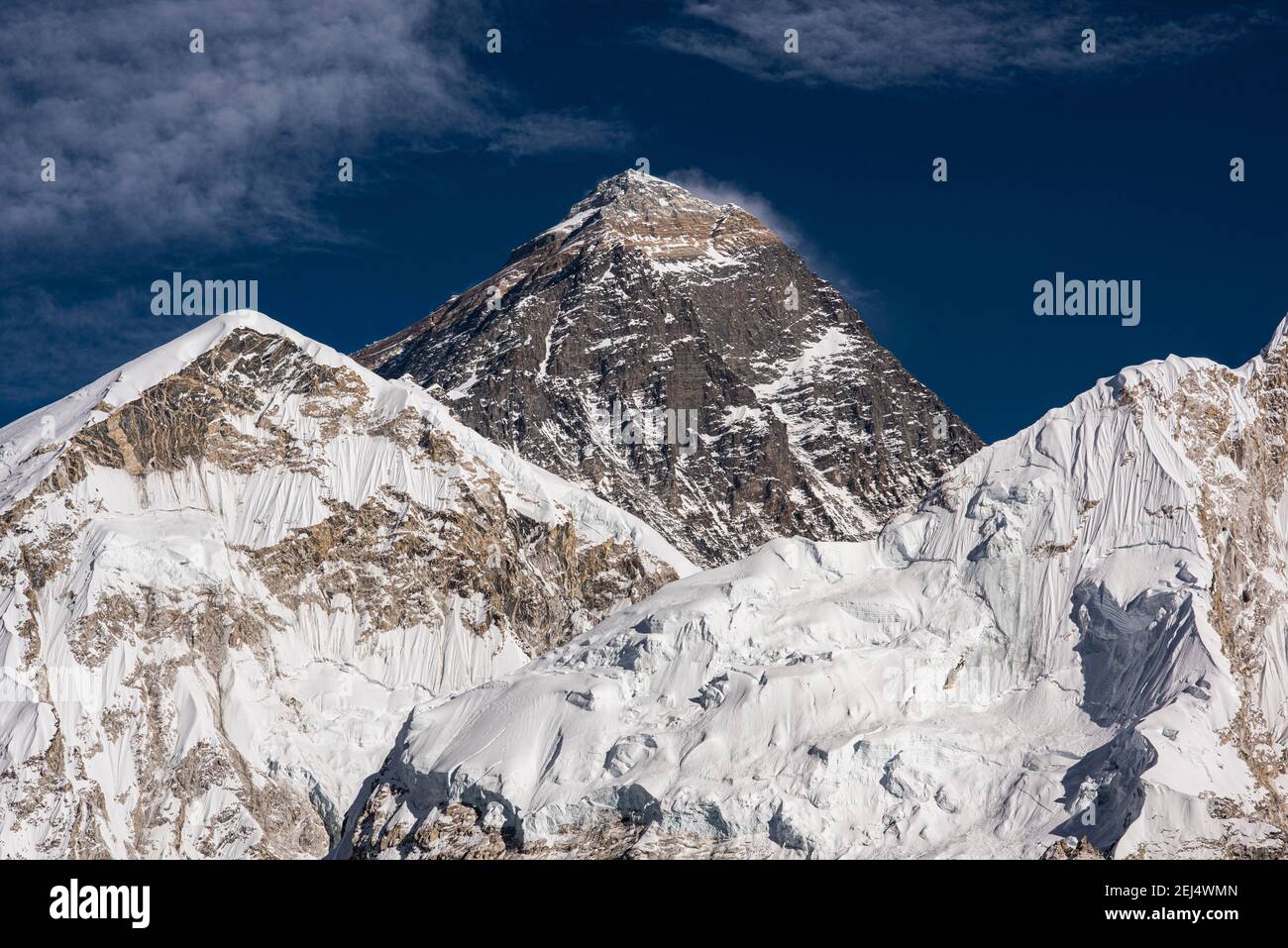 View from Kala Patthar to Mount Everest, 8848 m, Chomolungma, Sagarmatha, Sagarmatha National Park, Khumbu Himal, Himalaya, Nepal Stock Photo