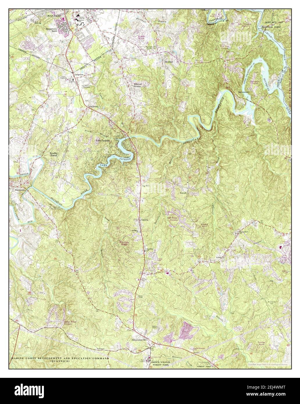 Independent Hill, Virginia, map 1966, 124000, United States of America