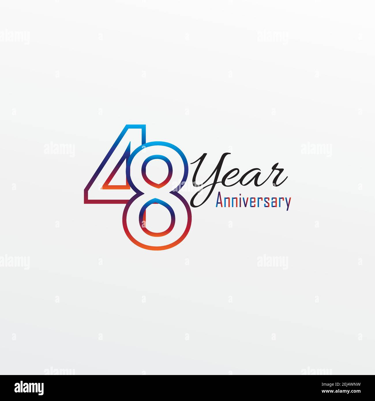 48 years anniversary celebration blue Colors Comical Design logotype. anniversary logo isolated on White background Stock Vector