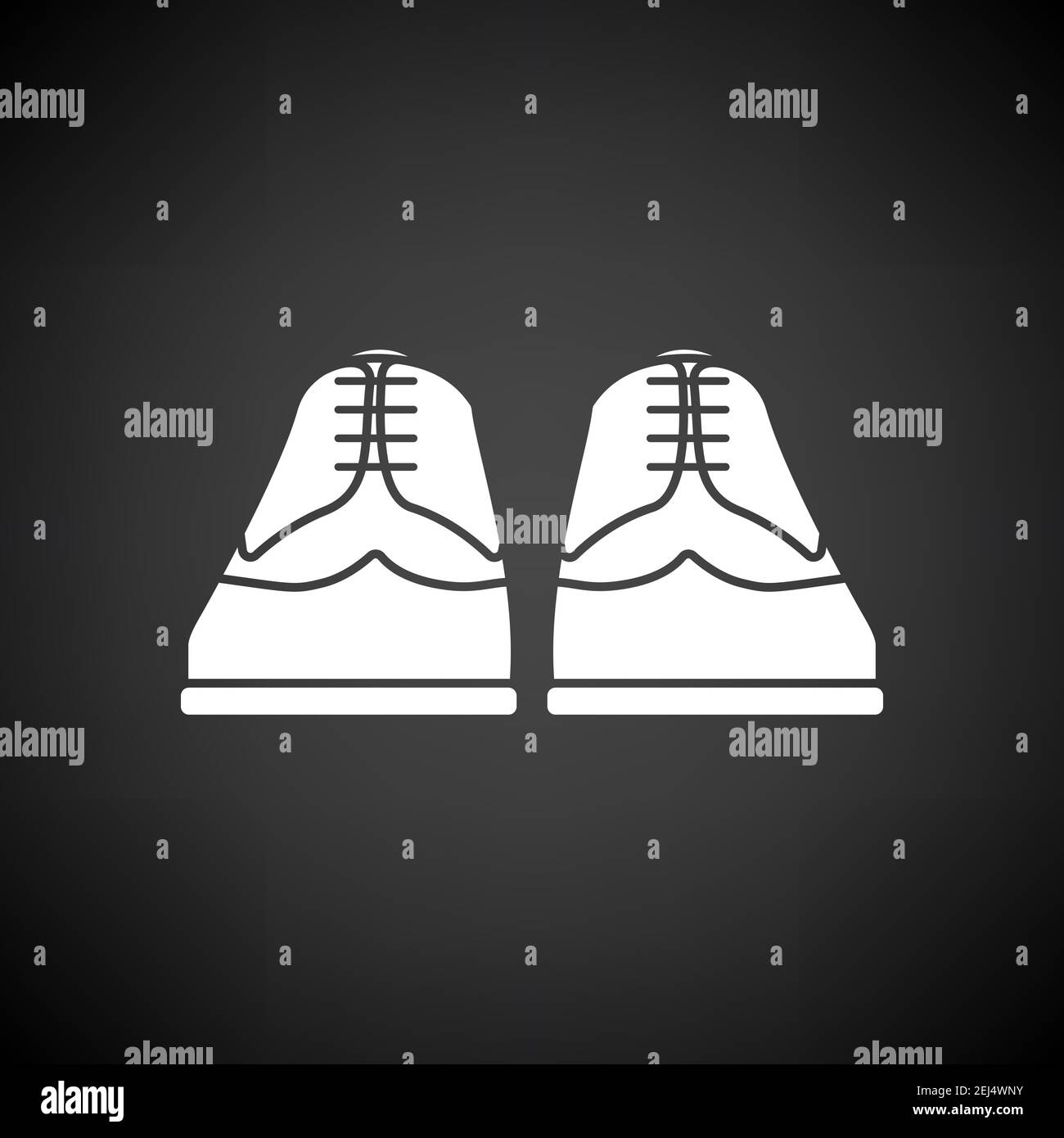 Business Shoes Icon. White on Black Background. Vector Illustration ...