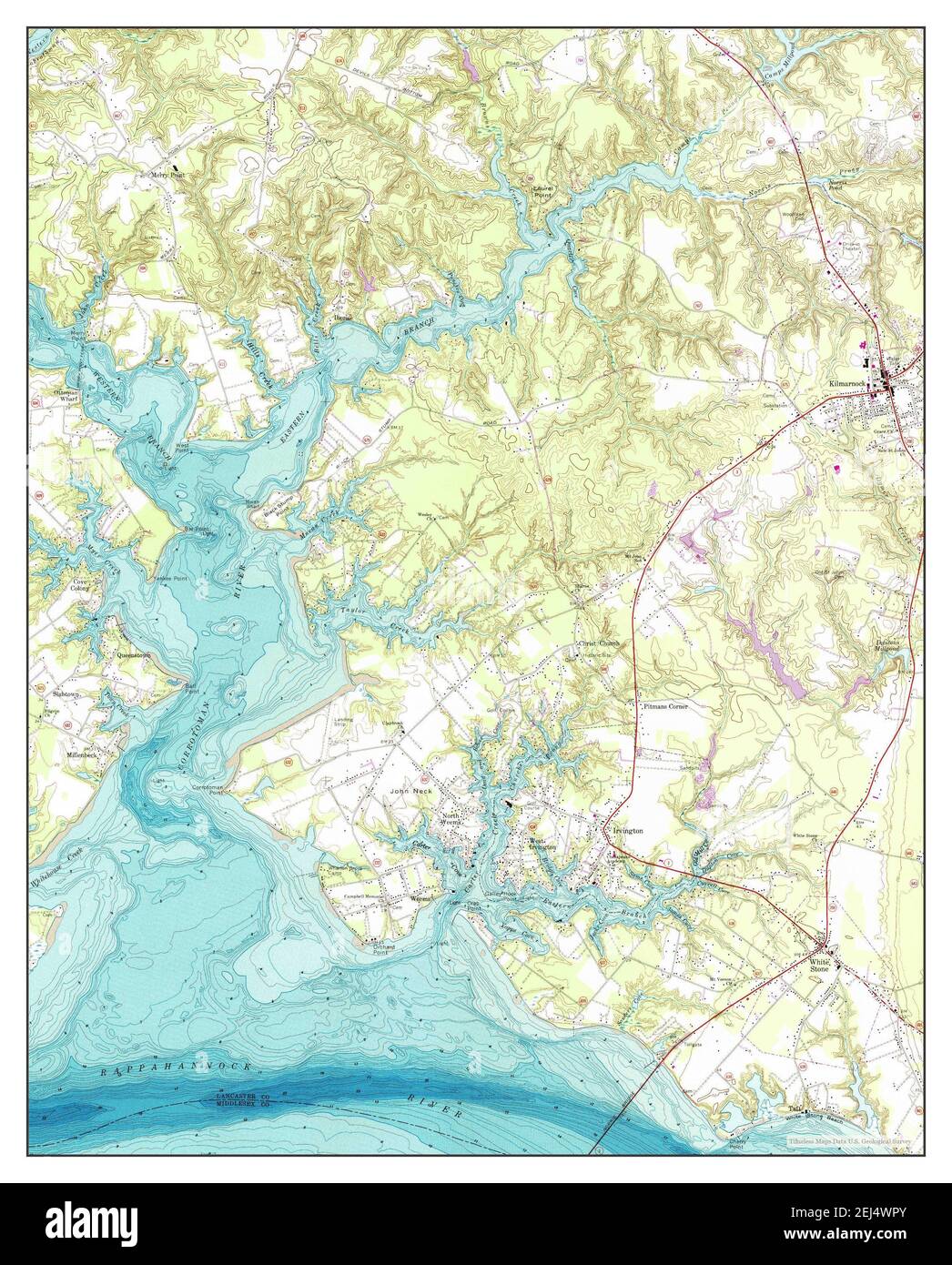 Irvington, Virginia, map 1968, 124000, United States of America by